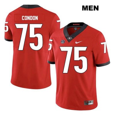 Men's Georgia Bulldogs NCAA #75 Owen Condon Nike Stitched Red Legend Authentic College Football Jersey NDG3654XG